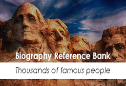 Picture of mt Rushmore "biography reference bank - thousands of famous people"