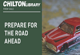 Chilton Library picture "prepare for the road ahead" with picture of red classic car