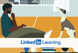 dog with owner "linkedIN learning"